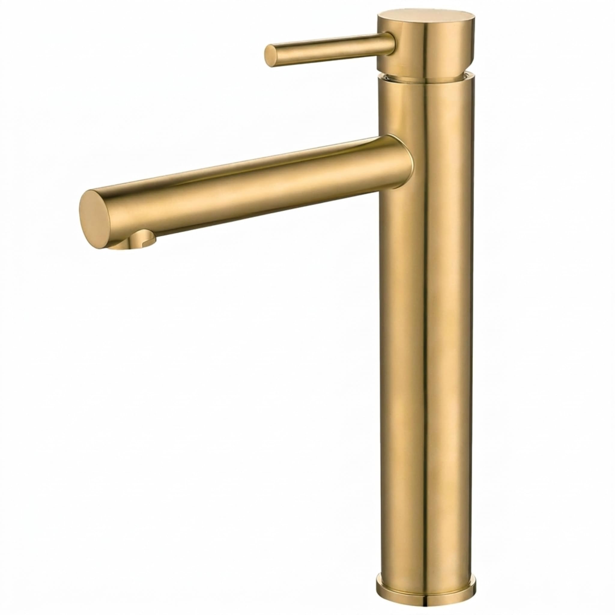 VALAZ Rubinetto Bagno Lavabo Alto Dorato Spazzolato Protezione PVD | Miscelatore Lavabo Bagno Acqua Fredda e Calda, Risparmio Acqua | Installazione Facile | Ottone, Inossidabile, Serie Palancia