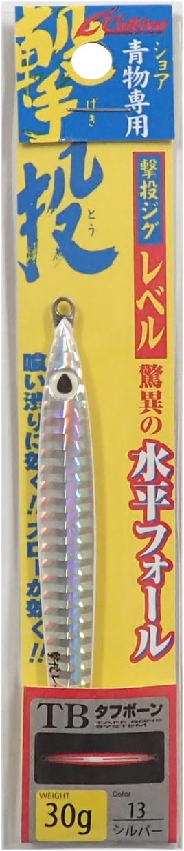 Owner GJL-30 Metal Jig Lure, Shooting Jig Level, 1.1 oz (30 g), Silver (Glow Edge) #13 31870