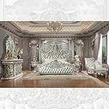 INLAND EMPIRE FURNITURE Shaan Elegant Formal Bedroom Set in Metallic Silver