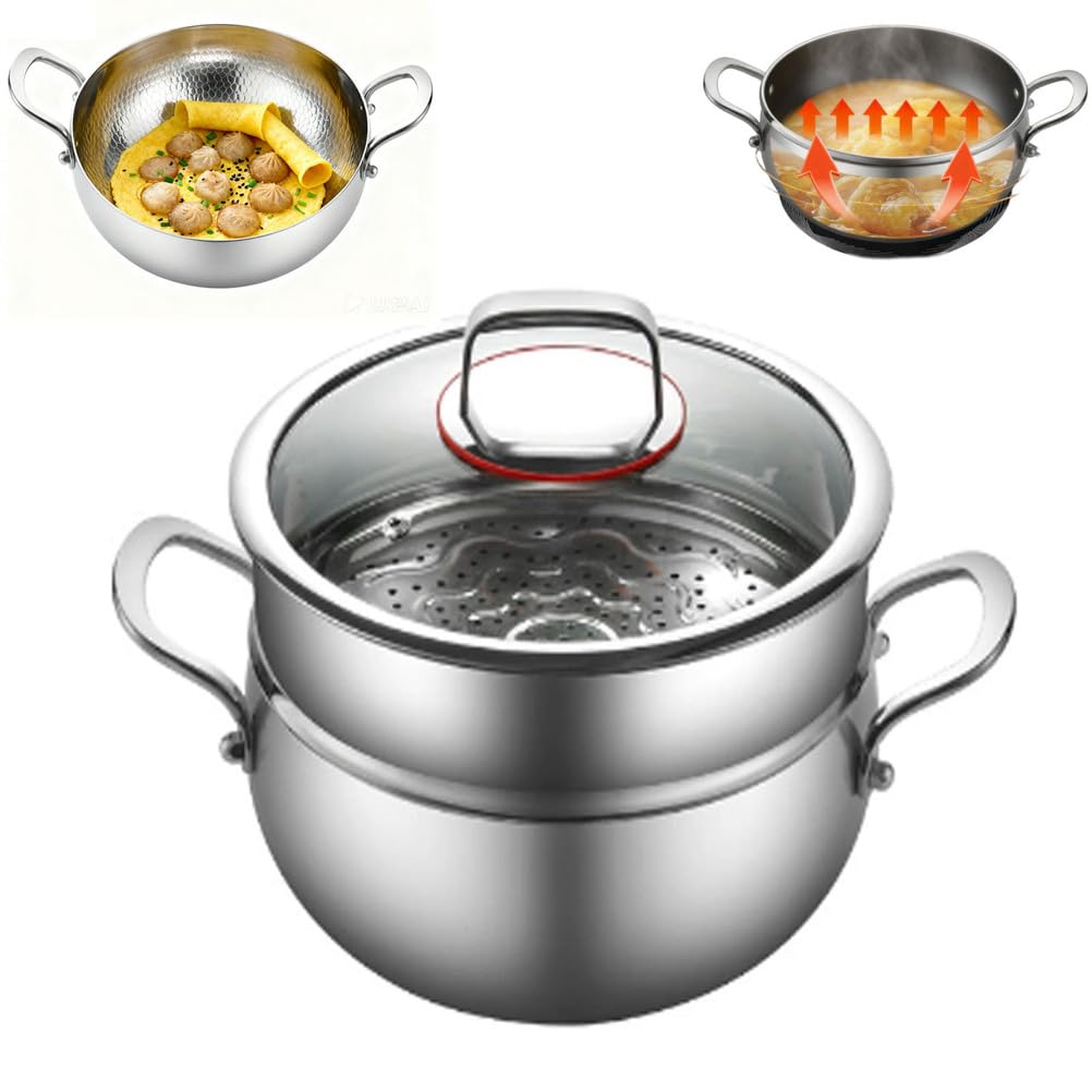 Casserole à soupe en titane martelé de haute qualité avec couvercle robuste