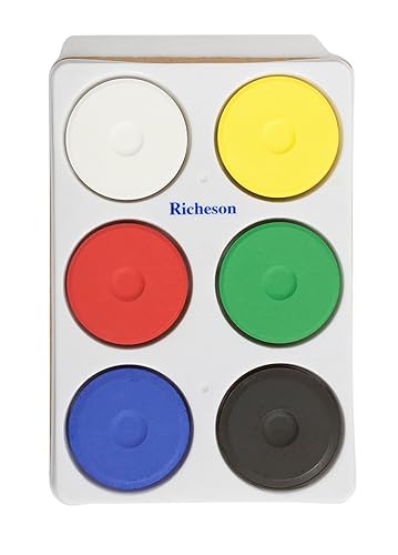 Jack Richeson - 101260 Tortas de Témpera Gigantes en Bandeja, Varios Colores Opacos, Juego de 6 - 288628