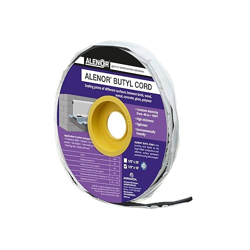 Alenor Cinta de masilla de sellado de butilo negro de 15 pulgadas x 33 pies a prueba de fugas para reparación de caravanas ventanas sellado de