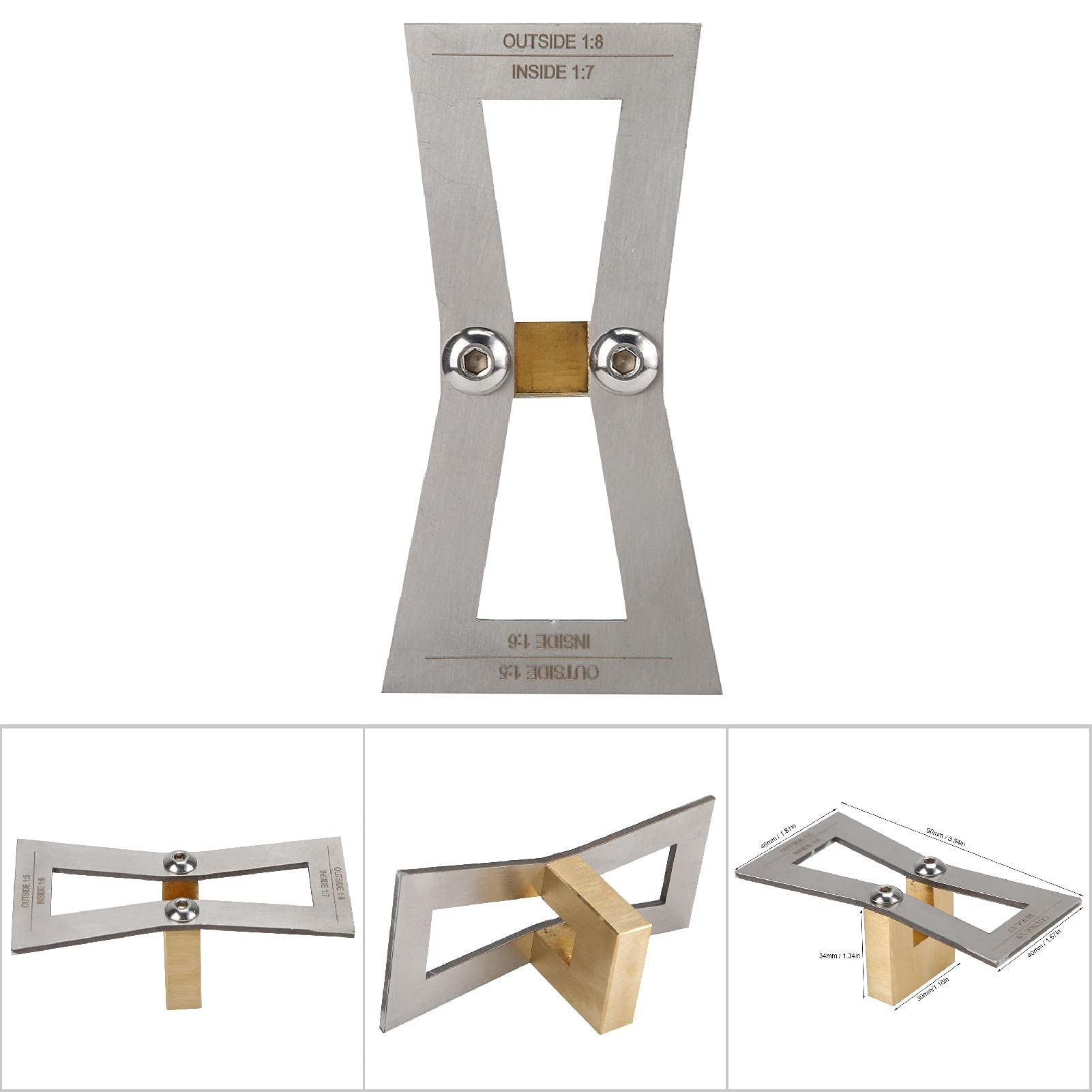Herramienta de Cola de Milano, Regla de Cola de Milano Calibre de Cola de Milano de Acero Inoxidable Preciso para Empalmes de Placas para Conexión Rectangular para Reparación de Grietas(Sin escala)