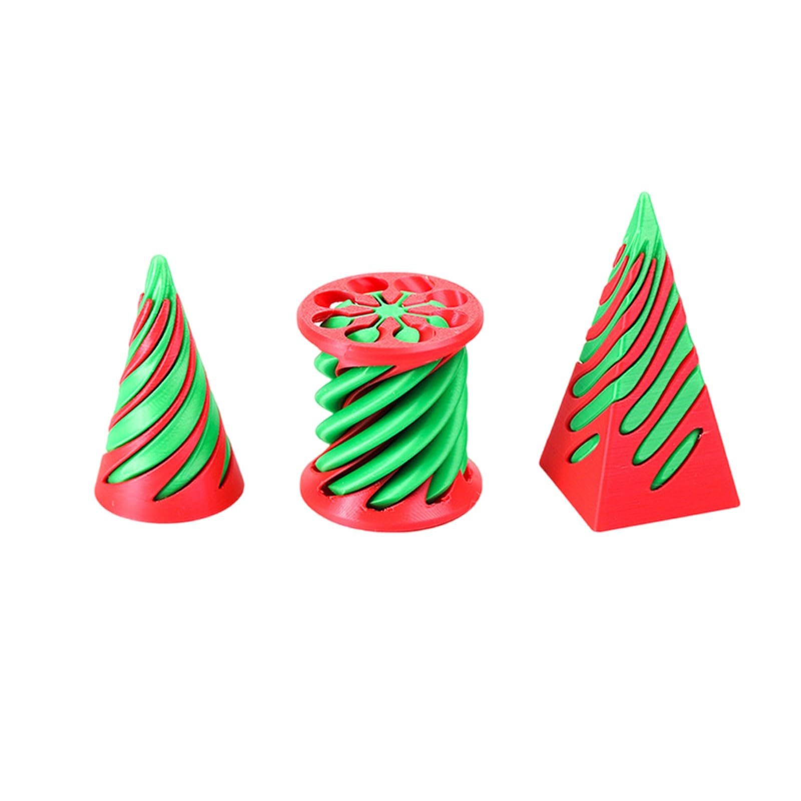 6 PCS 3D Printed Fidget Toy, Impossible Cone Spiral Cone Fidget Toy, 3D Printed Spiral Fidgets Toys Stress Relief Fidgets Toys Set to Relief Anxiety and Enhance Focus (3pcs-B)