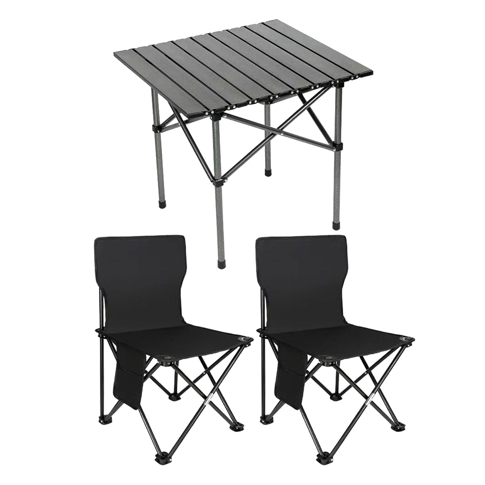 Oxford Camp Gear - Mesa de Camping Plegable, Mesa de Picnic Ligera y 2 sillas para Senderismo, Muebles de Exterior portátiles para Adultos, Barbacoa y Viajes