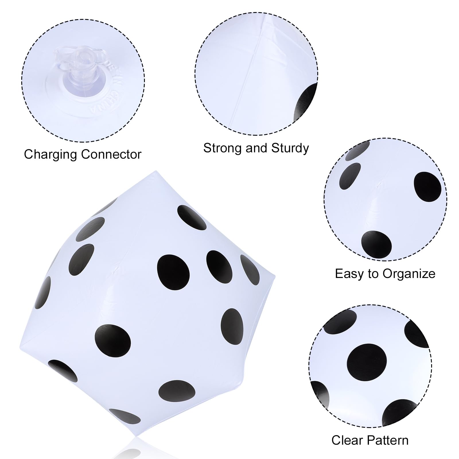 2 Pack Jumbo Inflatable Dice, 12" Outdoor Fun Giant Inflatable for Indoor and Outdoor Broad Game Ludo and Pool Party - Image 2