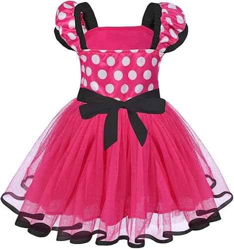 Miniatura 9 de IBTOM CASTLE - Disfraz de princesa para niña con estampado de lunares y tutú, ideal para cosplay, desfile de disfraces y vestido de cumpleaños