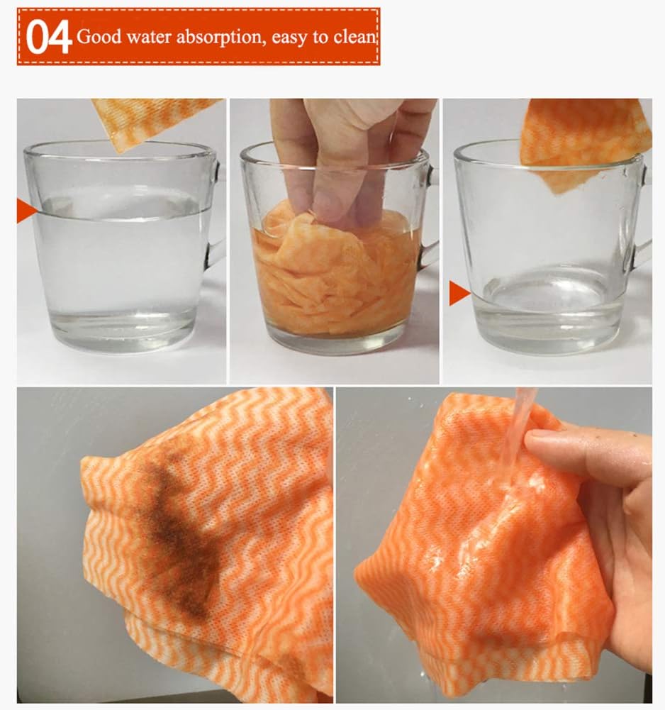 Disposable Dish Cloth Reusable Dish Towels Kitchen Paper Towels Multipurpose Cleaning Towels 3Rolls (Dish Cloth-Muti-Colored)