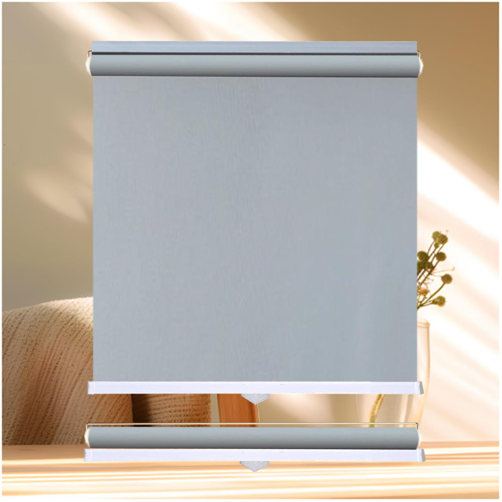 Thermal Blackout Roller Blinds 50/65/80/95/110/130cm, Window Roller Shades, Auto-retractable Blackout Curtains, Temporary Privacy Blinds, Home Sun Shades,grey-125x160cm/49 * 63in