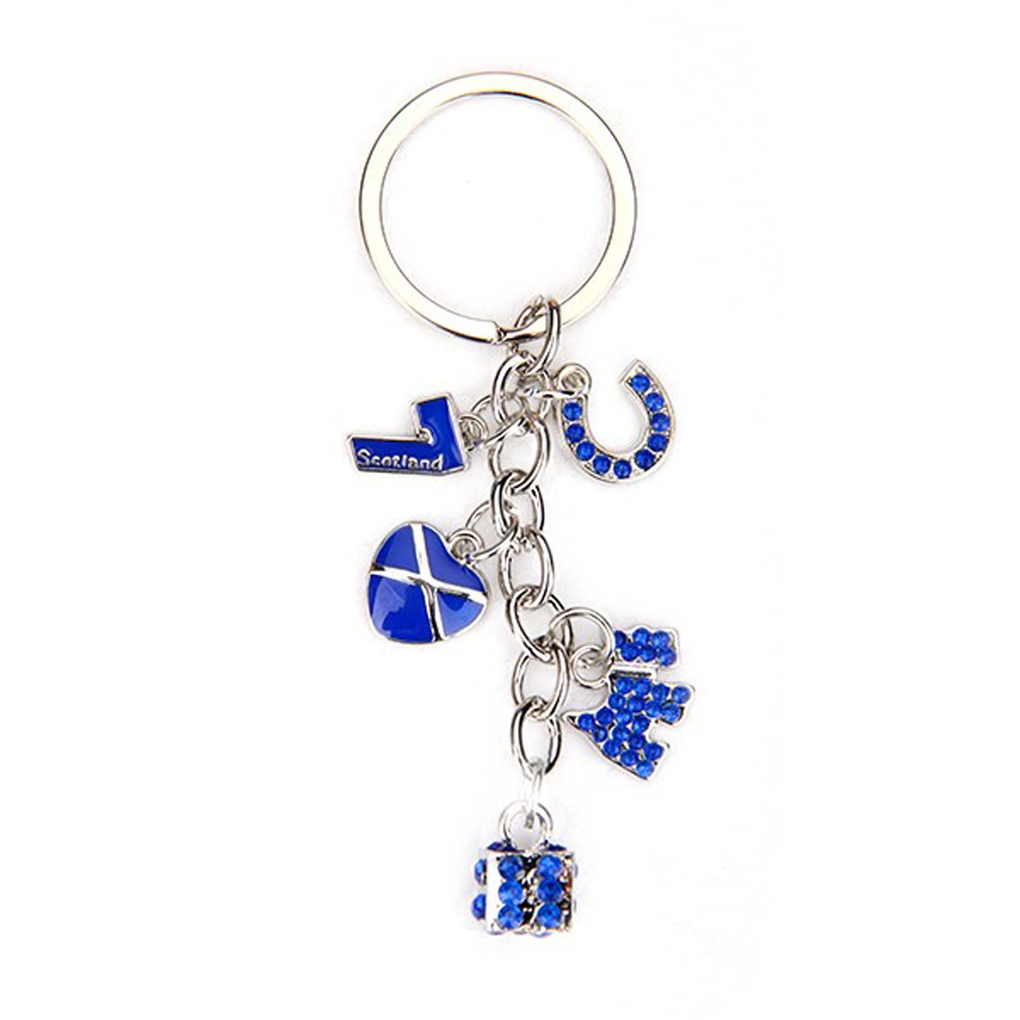 Scottish Saltire Multi Keyring Keychain Scotland Bag Charm (Lucky Charm)