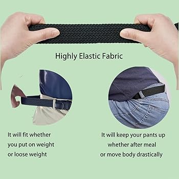 Cintura Elastica Uomo/Donna - Intrecciata, Regolabile Senza Fori, Per Jeans E Pantaloni Casual