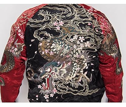 ♠user_4037b446【さとり】✨美品　桜とあばれ龍　刺繍スカジャン ♤user_4037b446様専用【さとり】✨美品 桜とあばれ龍 刺繍