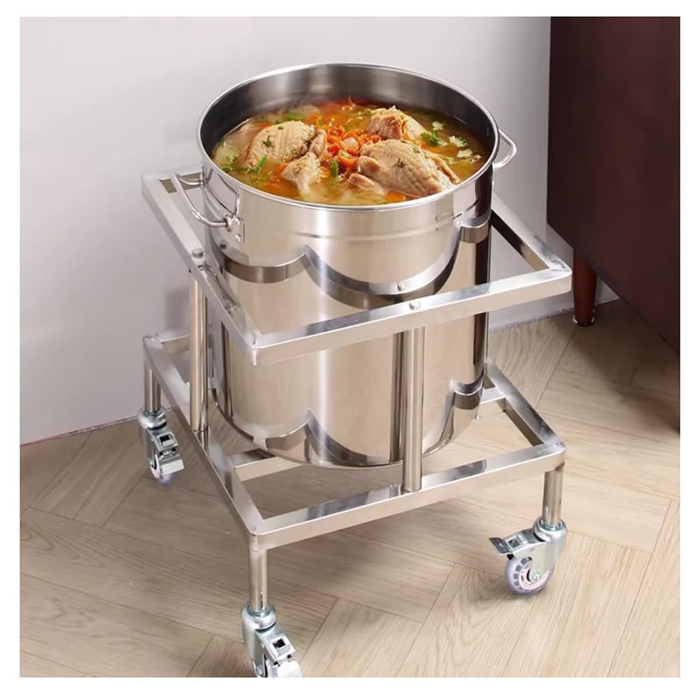 Portavaso in acciaio inox con ruote, base mobile per bombole del gas, carrello multiuso per mobili, per barili di spostamento, secchi per latte