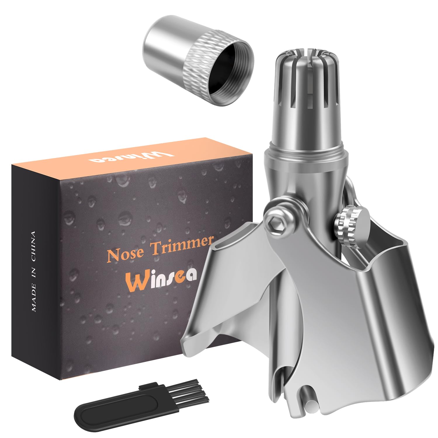 Stainless Steel Hair Trimmer for Men and Women - Manual Nose and Ear Hair Trimmer Nose Clippers 360