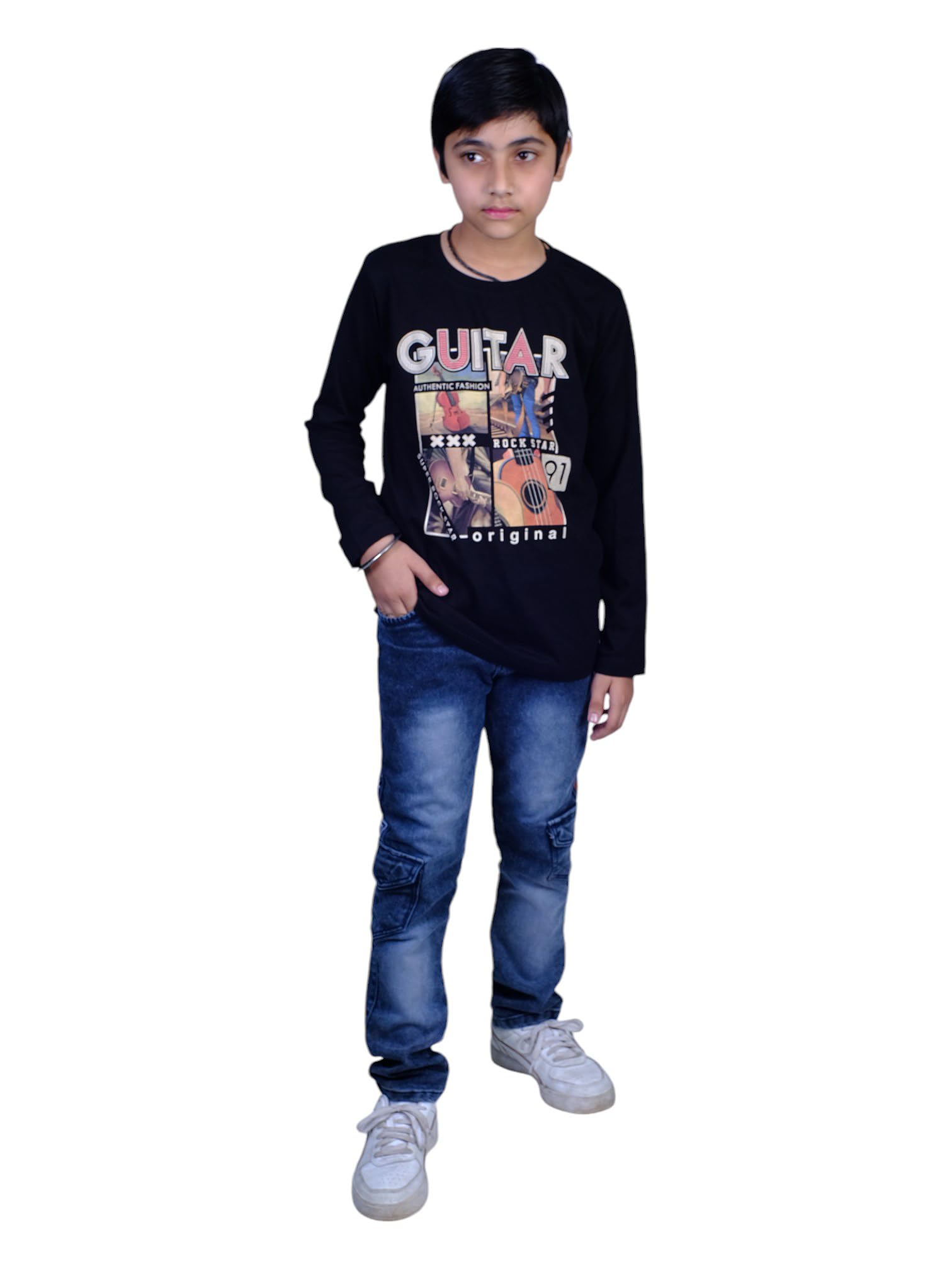 BrinkFull Sleeves Round Neck T-Shirt for Boys (Style- KK18) Multicolour