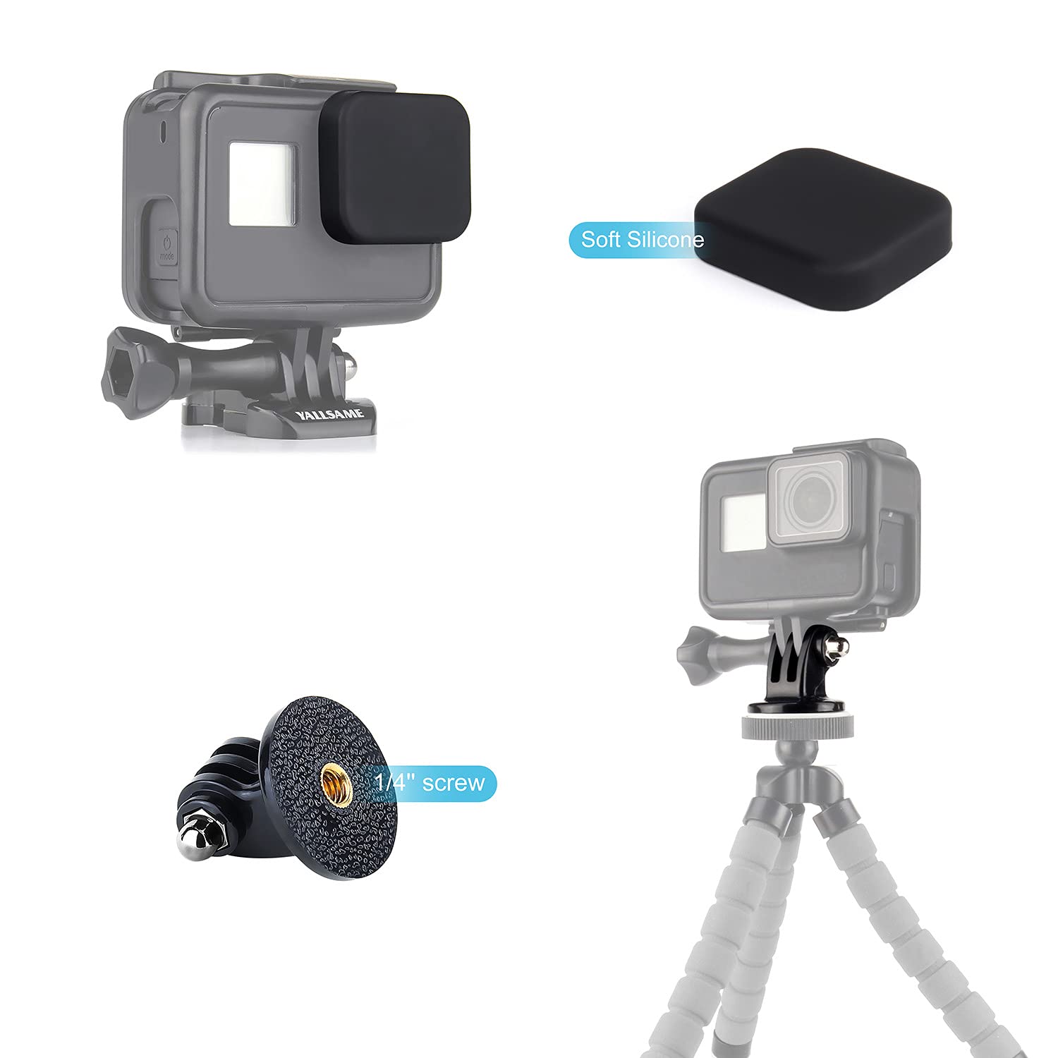 Etui do montażu ramy do GoPro HERO 7 6 5 z nasadką obiektywu adapter ochronny szkielet obudowa akcesoria do GoPro 5 6 7 czarny srebrny biały HERO 2018