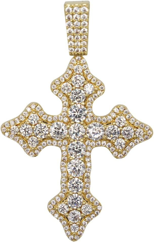GLD Iced Gothic Cross Pendant - Gold