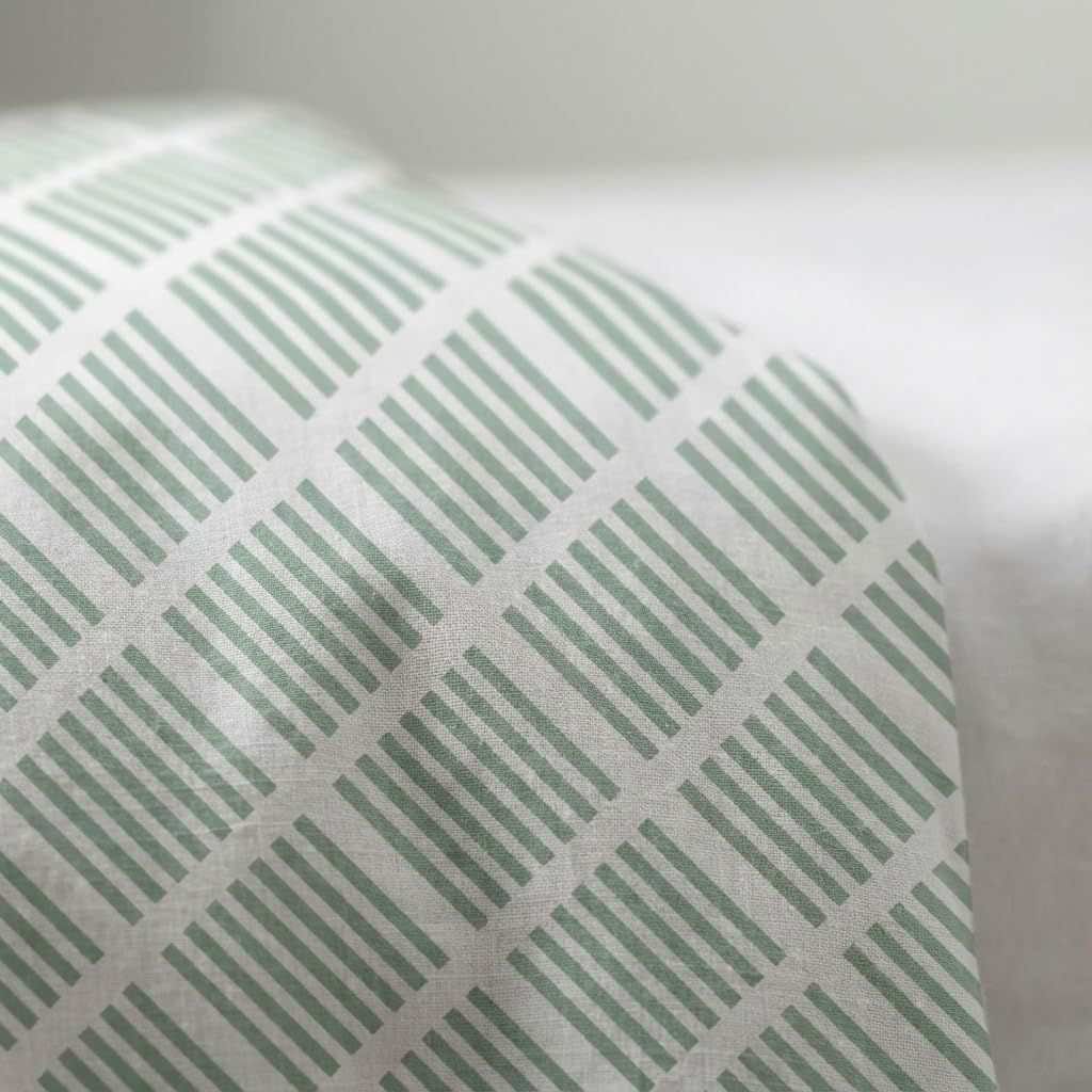 GAMUSI Juego Funda nórdica Cama 180 100% algodón - 2 Fundas Almohada 50x95 cm, geométrica Color Agua