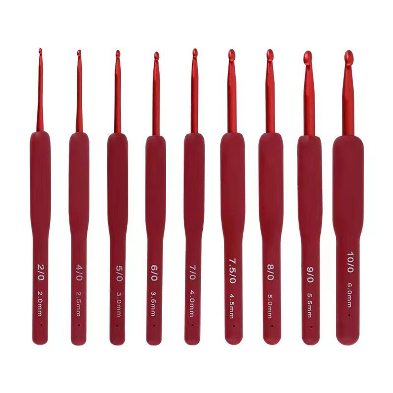 Tsophreniq 9pcs Aluminum Crochet Hooks Set Silicone Handle Knitting Needle Weaving Needle for Braids Yarn Women Gift Large Crochet Hooks