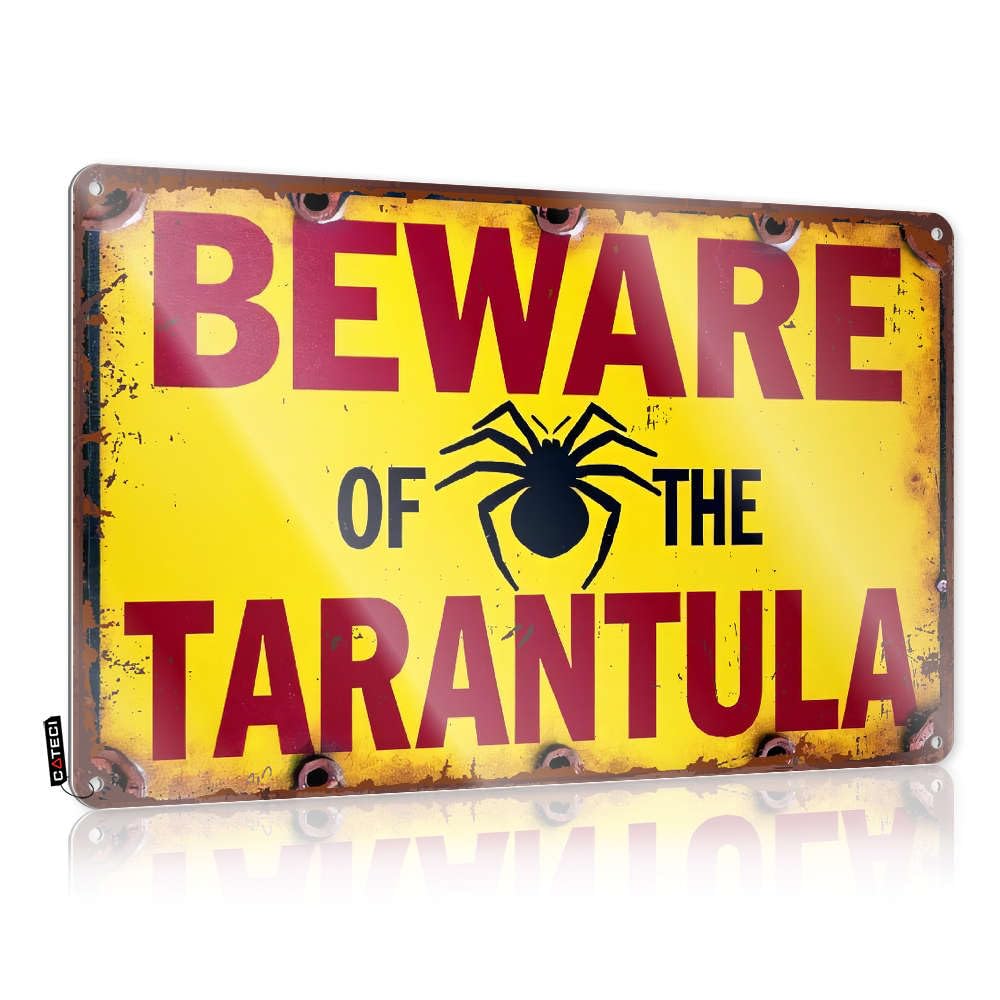 Sign Tin Custom Tin Sign, Gift For Girlfriend Fade Resistant Beware Of The Tarantula. For Home Kitchen | New Vintage Decor For Patio Party(30X40CM)