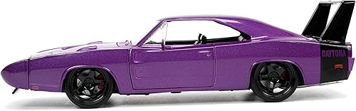 Miniatura 4 de Jada Toys Big Time Muscle 1:24 1969 Dodge Charger Daytona - Coche fundido a presión, color morado, juguetes para niños y adultos