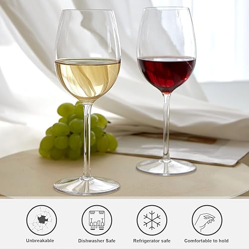 Miniatura 5 de MICHLEY Copas de vino flotantes para piscina, de 17.5 onzas, irrompibles, de plástico Tritan con tallo, ideales para playa, bar, camping, aptas para