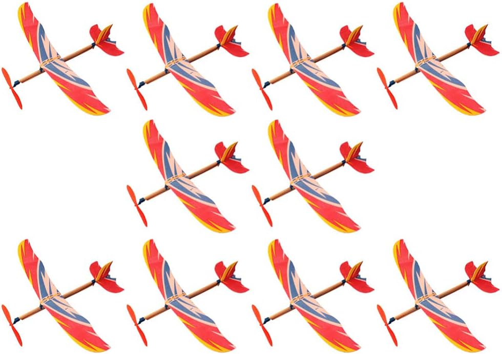 TOYANDONA 10Pcs Rubber Band Powered Airplane Model Glider Planes Airplane Birthday Party Favor Plane Indoor Outdoor Toys for Kids Children (Random Style)