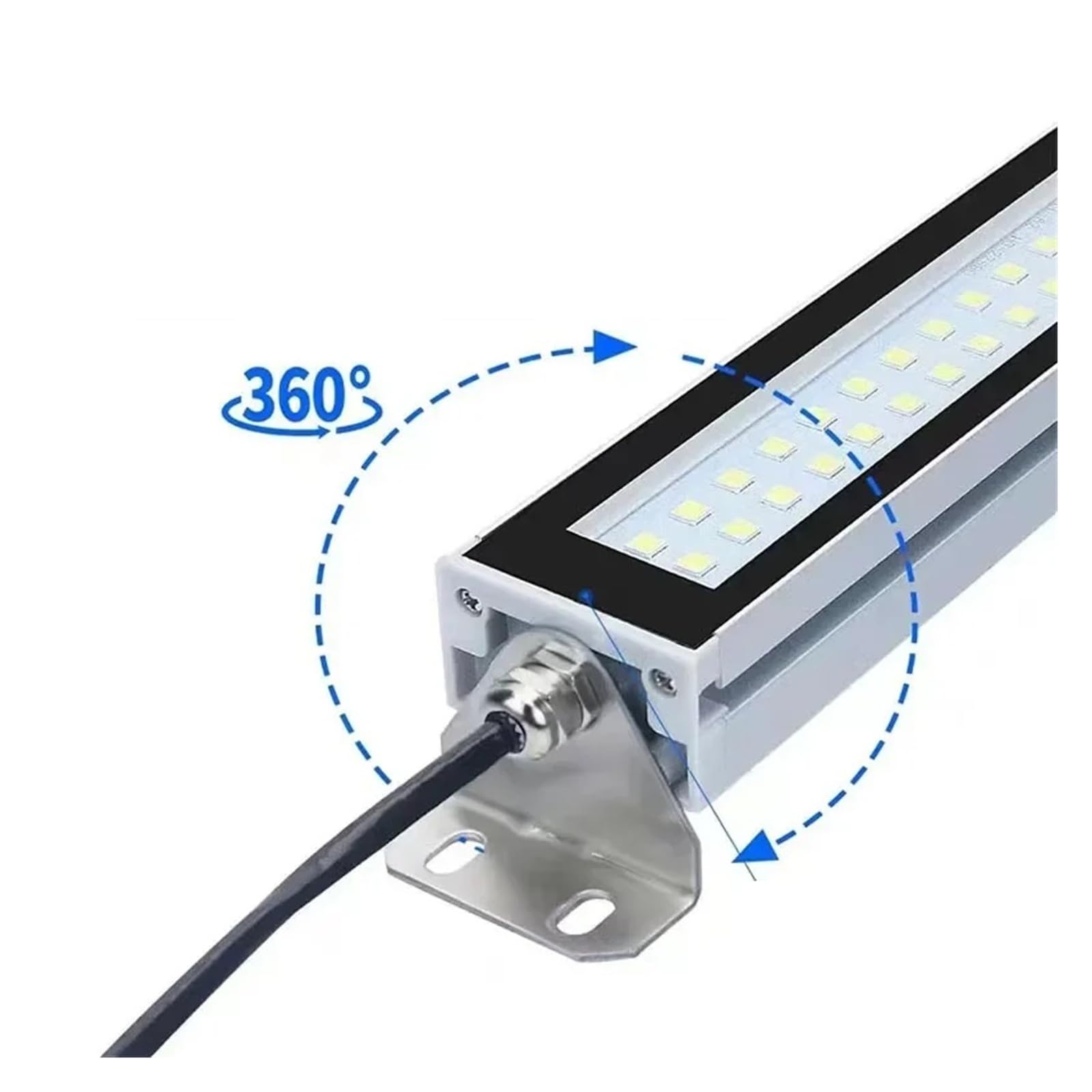 Światło robocze obrabiarki, wodoodporny, olejoodporny i przeciwwybuchowy wspornik obrotowy 24 V 220 oświetlenie tokarki CNC Wysoka jasność(Length-53CM,AC 100-230V)