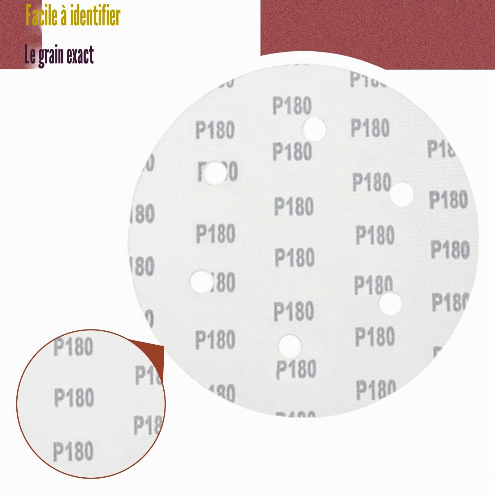 Disques de Ponçage 215 mm 30 Pièces, 6 Trous Disques Abrasifs 215 mm Ronds Papier Abrasif for Ponceuse pour Cloisons Sèches Ponceuse Girafe (30 pièces -Grain 80/100/120/150/180/240)