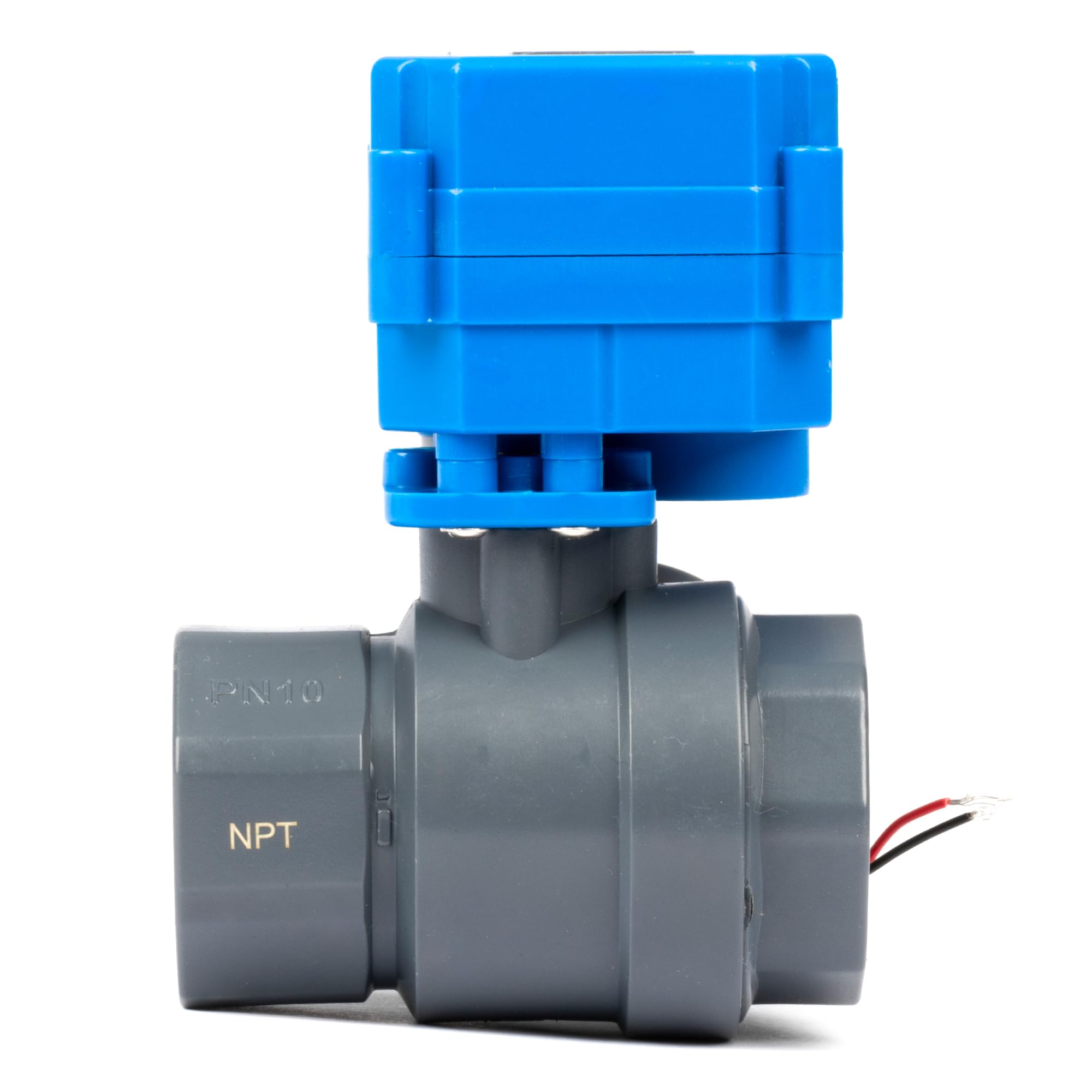 U.S. Solid Válvula de bola motorizada UPVC de 1 pulgada, válvula de bola eléctrica de plástico de 85-265 V CA, retorno automático de 2 cables, normalmente abierta, puerto completo