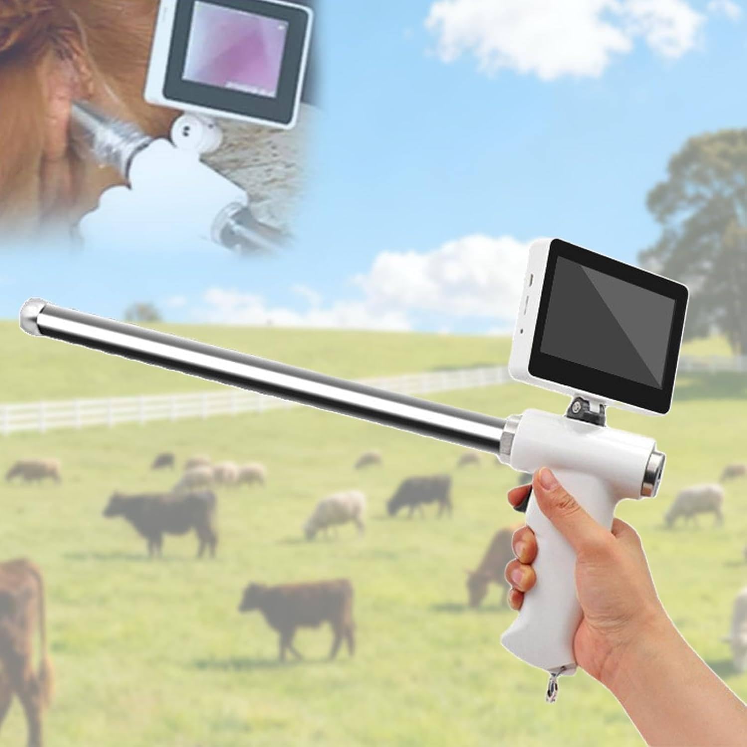 Pistolet D'insémination Visuelle pour Bovins, Réglable à 360° Dog/Sheep/Pig