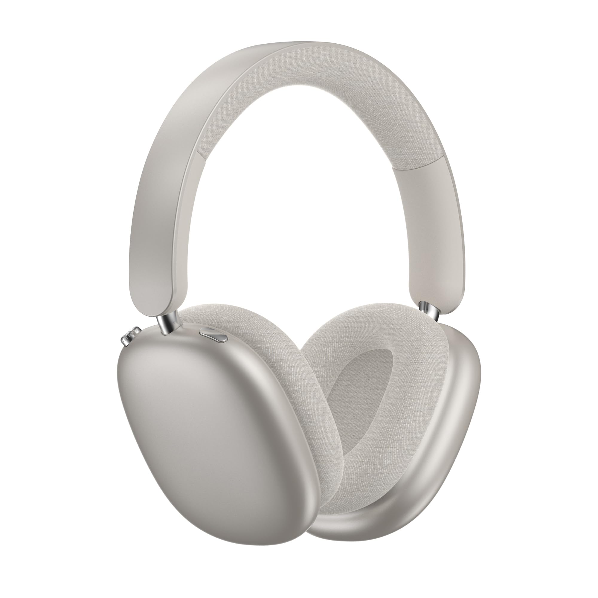Active Noise Cancelling Headphones, Wireless Over Ear Bluetooth 5.4, Hi-Res Audio Deep Bass, Multi Functional Knob Button, Breathable Cloth Ear Muffs, 50H Battery (Champagne)-image-26