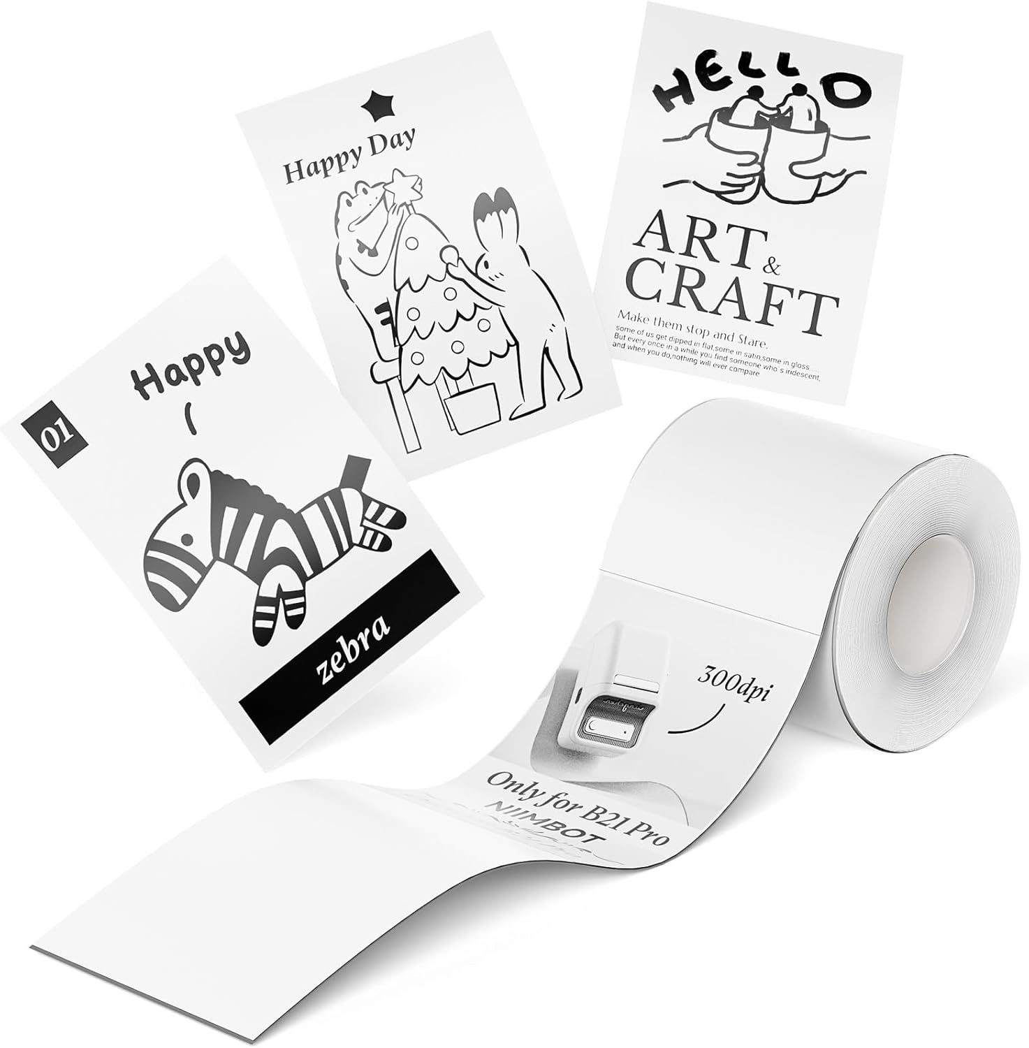 NIIMBOT Photo Papers Only for B21 Pro 300DPI Label Maker, Thermal Picture Labels Good Idea to Print Photos, Beauty Memories, Note,List (2.13''x3.15''-54x80mm)