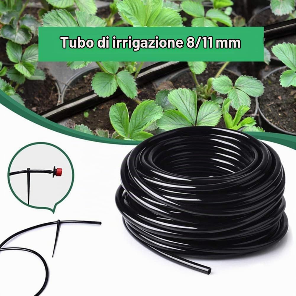 10m Tubo di distribuzione Drip-System, PVC 8 / 11mm Tubo di Alimentazione Flessibile, Tubo Irrigazione per Piante da Serra e Giardino, per la Posa Superficiale o Interrata