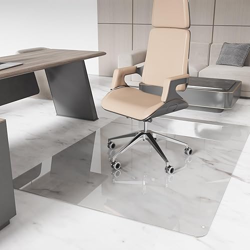 Miniatura 6 de Tapetes resistentes para sillas para suelos de madera dura, 36 x 48 pulgadas, antideslizante, protector de oficina y computadora debajo del