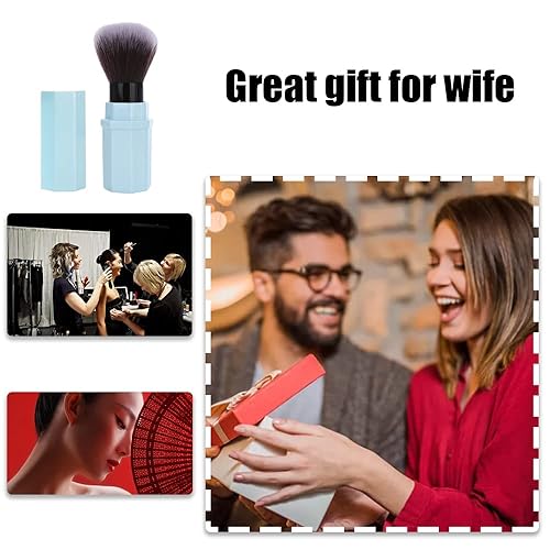 Miniatura 7 de Brocha de maquillaje retráctil Kabuki cepillo de polvo suelto con cubierta cepillo de rubor profesional cepillo de maquillaje de viaje para mujeres