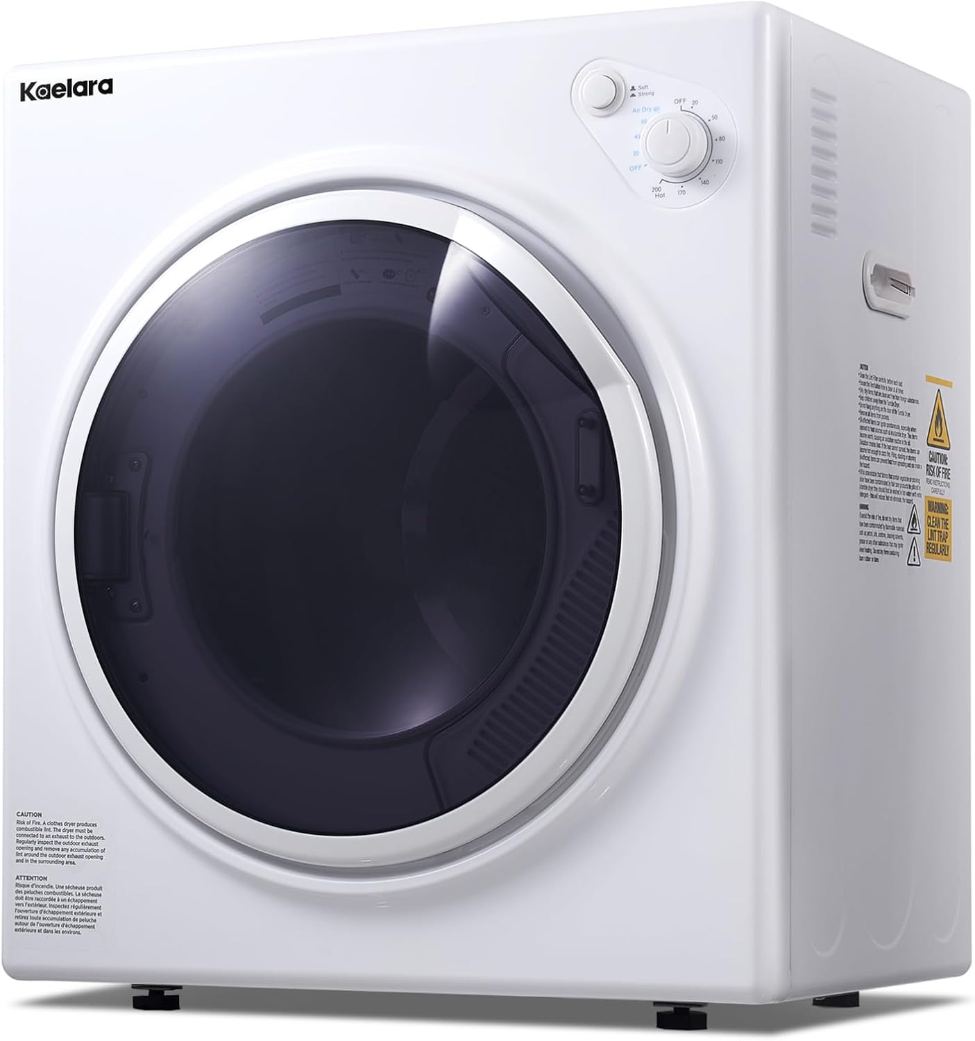 Portable Dryers for Apartment, 3.5 Cu.ft Portable Clothes Dryer with Stianless Steel Tub, Front Load Clothes Dryer Machine for Home, Apartment, 4 Dring Mode, Auto-shutt off, 1500W