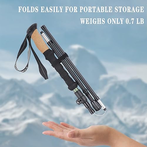 Miniatura 5 de FireHiking Bastones de senderismo ultraligeros 7075 de aluminio plegables de senderismo bastones telescópicos