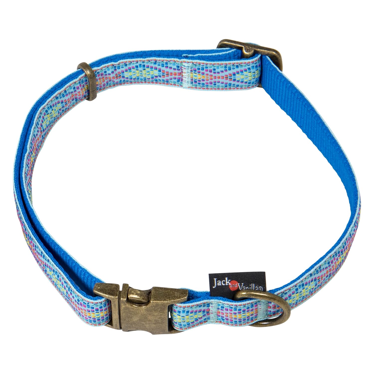 JACK AND VANILLA, Ibiza Dog Collar, Azure, Size 20 mm x 39-65 cm