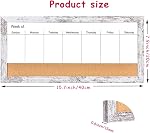 Magnetic Weekly Dry Erase White Board and Cork Board, White Wood Frame,Magnetic Surface Whiteboard for Home Office and Wall Decor(ZHZL-2040WH)