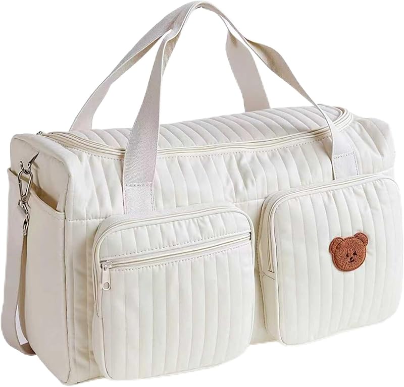 Multi-purpose Baby Diaper Bag: Padded Lightweight Diaper Bag for Pregnancy and Baby Care for Hospital and Weekend Travel, Single Bear