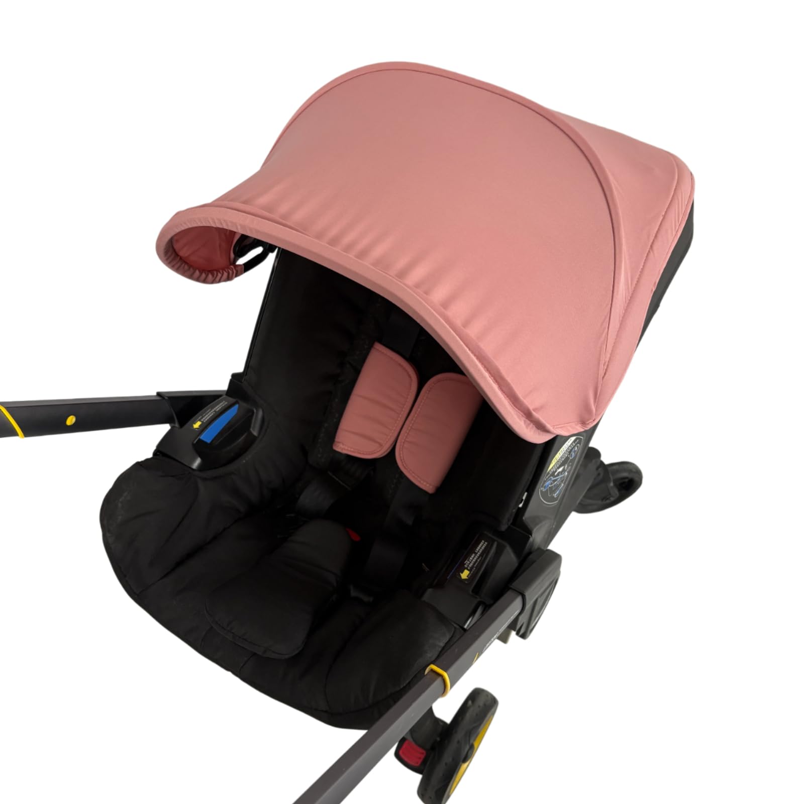 1pc Baby Stroller & Car Seat Canopy Cover - Soft Comfort, Multi-Color Glove-Like Fit, Easy Install & Clean for All Seasons, Compatible Doona Stroller & Car Seat, Stroller Accessories (Pink)