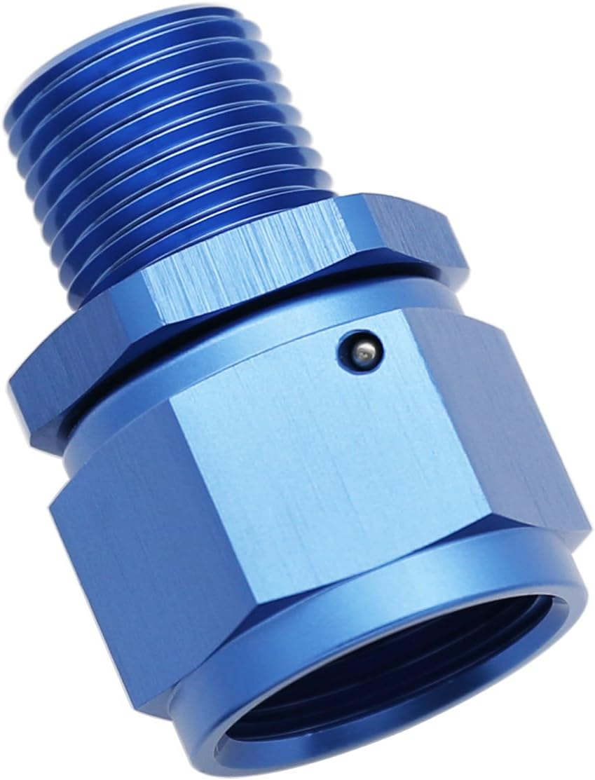 Straight Aluminum -12 AN AN12 Female Swivel to 3/4 NPT Male Hose Fitting, Blue