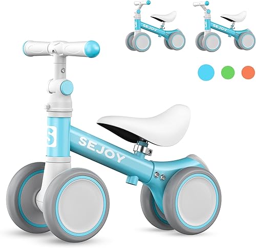 Sejoy Bicicleta de equilibrio para bebés de 1 año, bicicleta de equilibrio ajustable para niños de 10 a 36 meses, bicicleta de equilibrio para bebés