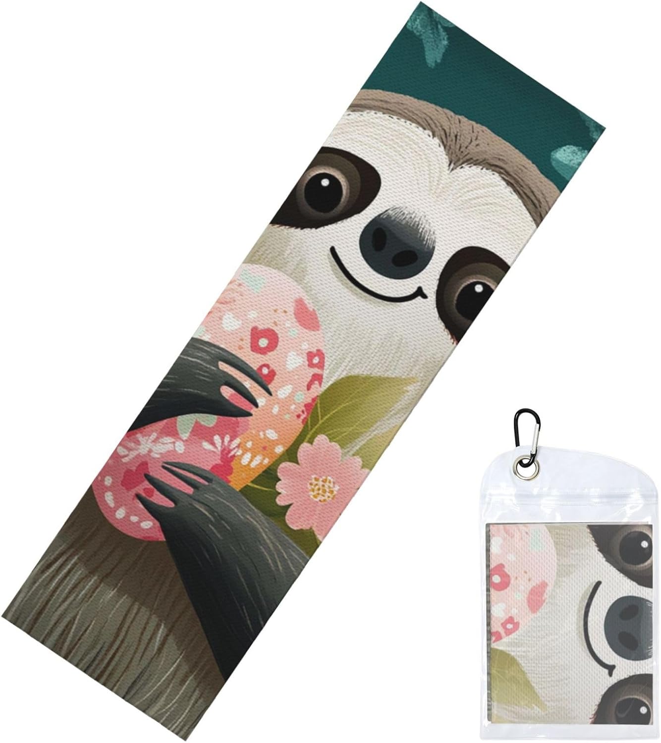 Cooling Towels (40″x12″) Soft Breathable Gym Towels with Waterproof Bag Cooling Neck Wraps for Hot Weather Cute Sloth Sweat Towel Microfiber Chilly Towel for Yoga Sport Running Workout