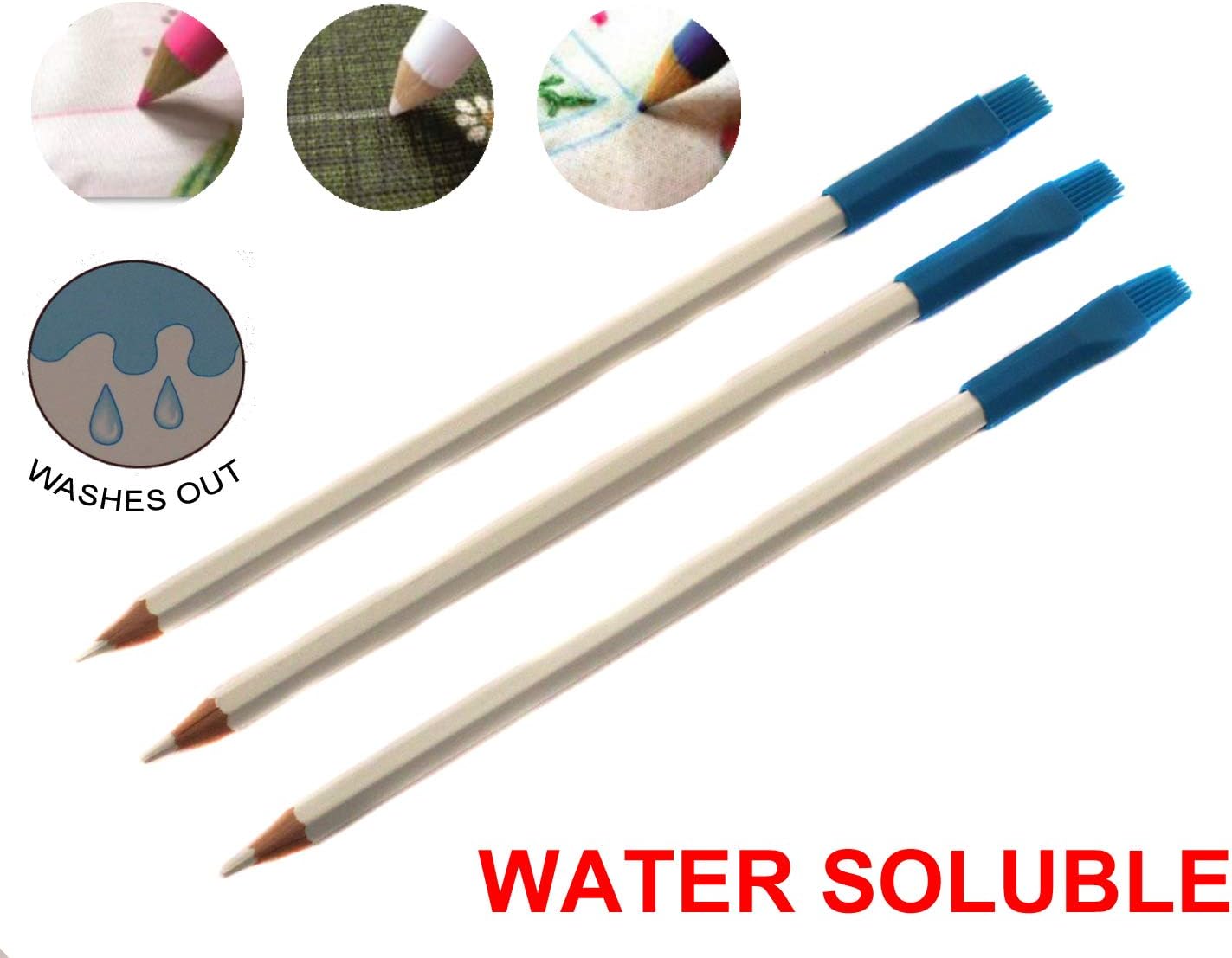 Sew Mate 170mm Water Soluble Marking Pencil (White) (Pack of 3)