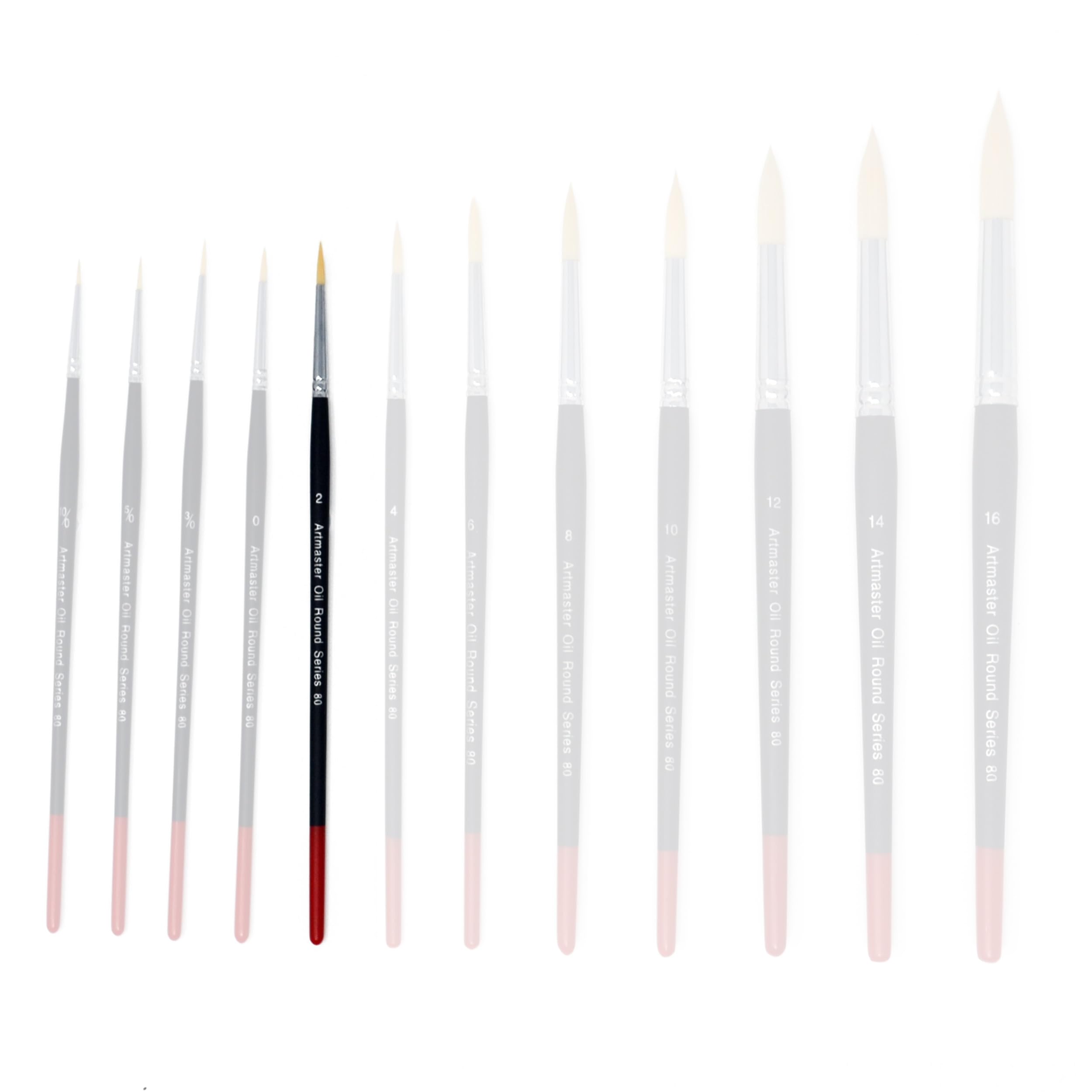 Artmaster Series 80 Oil Painting Round Brushes (2)