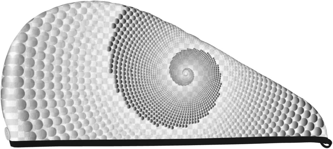 Circle Halftone Pattern Spiral Print Microfiber Hair Towel Absorbent Quick Dry Hair Drying Caps for Drying Curly,Long Thick Hair
