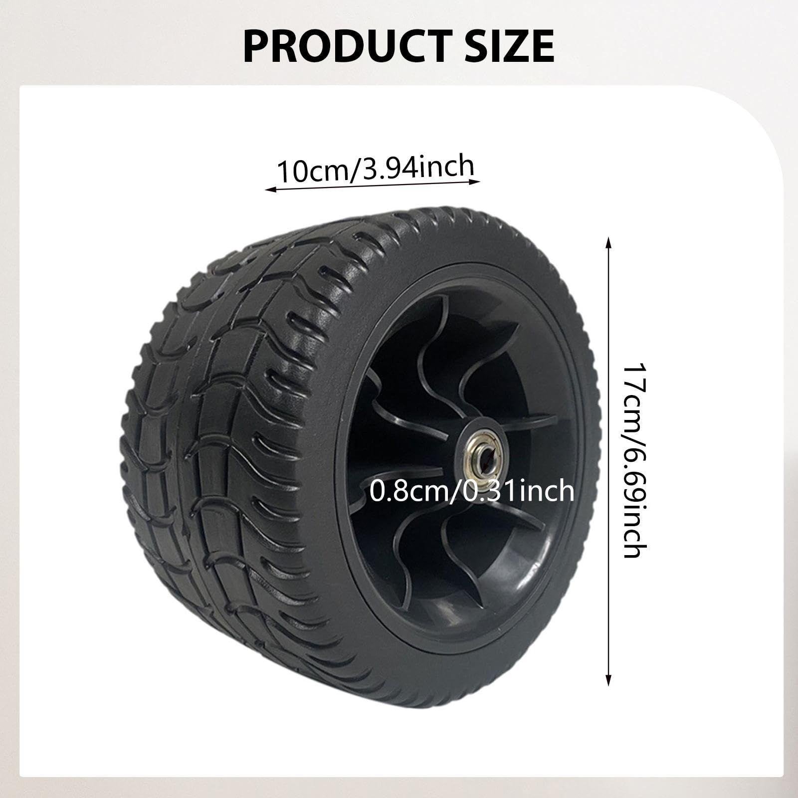 2X Roue de Chariot Pliable, Robuste et Facile à Installer, Pneus Résistants