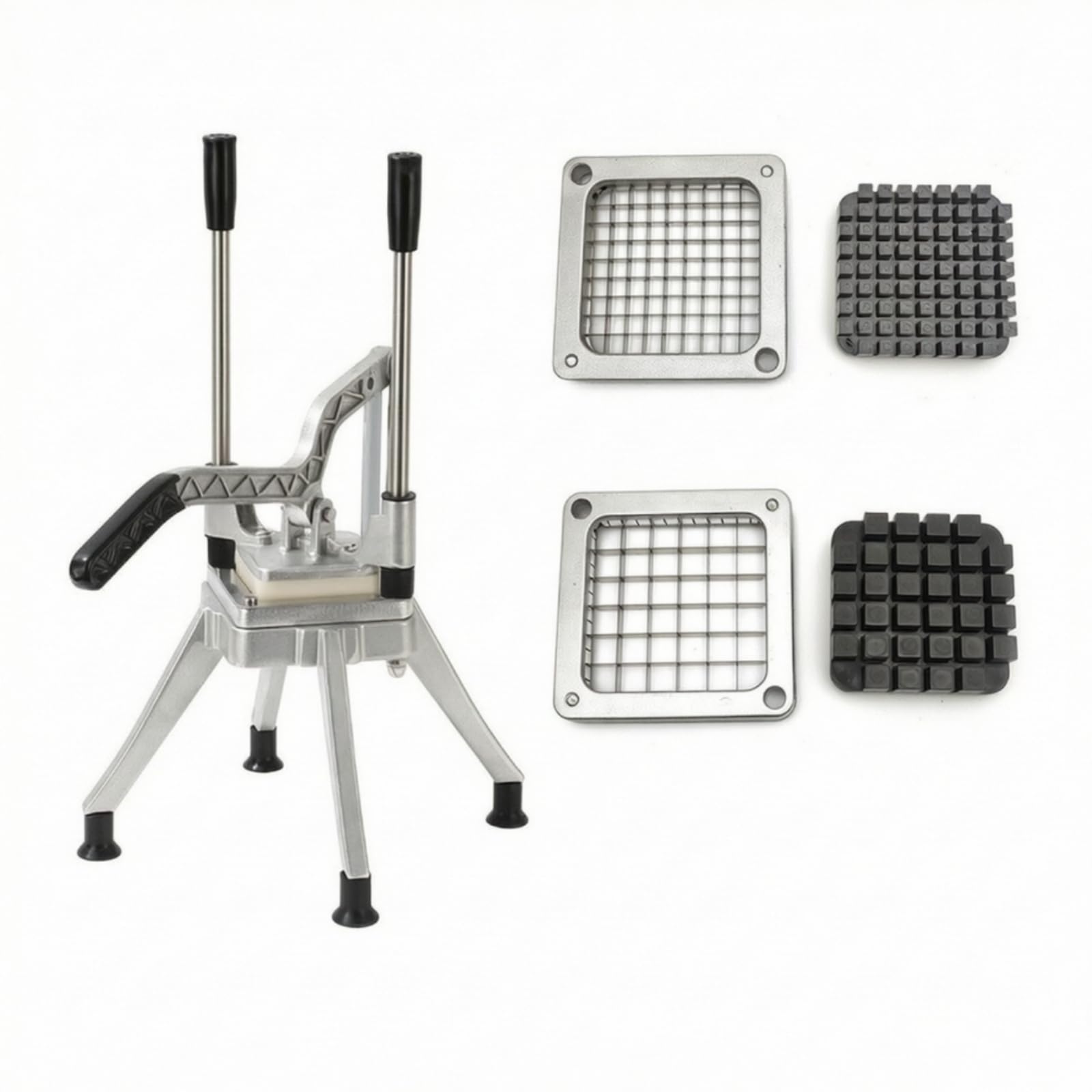 Tagliaverdure Verticale a Cubetti Tagliaverdure Manuale con Leva Professionale Affettatrice con Base Stabile per Cuochi, Ristorazione